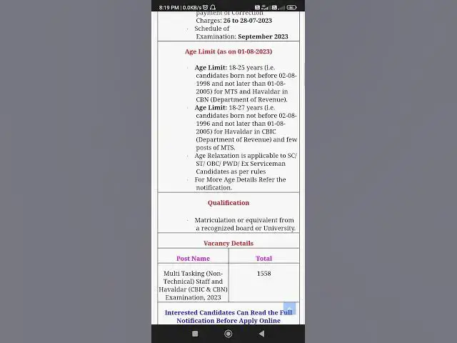 Video thumbnail for #viralshorts #govtjob #jobupdates #sscmts2023 #ssc SSC MTS 2023