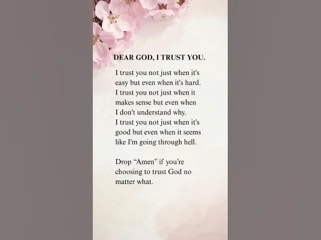 Video thumbnail for Dear GOD, I trust You. #powerfulprayer #jesuslovesyou #thankfullylove
