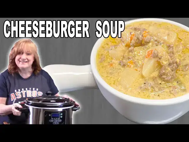 Video thumbnail for Slow Cooker CHEESEBURGER SOUP, A Crockpot Ground Beef Soup Recipe