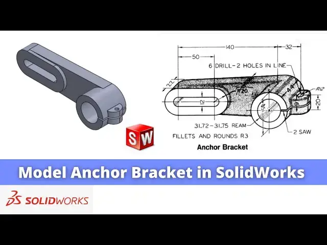 'Video thumbnail for Model Anchor Bracket in SolidWorks| SolidWorks Tutorial | SolidWorks Part Modeling |'