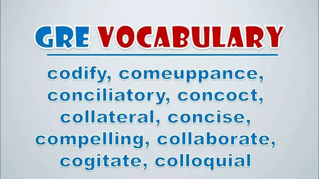 Video thumbnail for GRE Vocabulary: Codify, Comeuppance, Conciliatory, Concoct, Collateral, Concise, Compelling