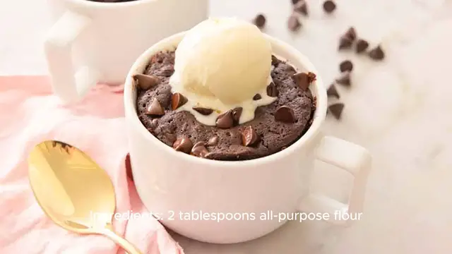 Video thumbnail for brownie in a mug recipe