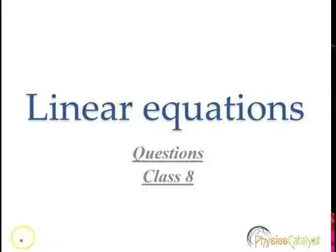 'Video thumbnail for Solve Complex linear equation in one variable problem easily & confidently |class 8 maths Chapter 2'