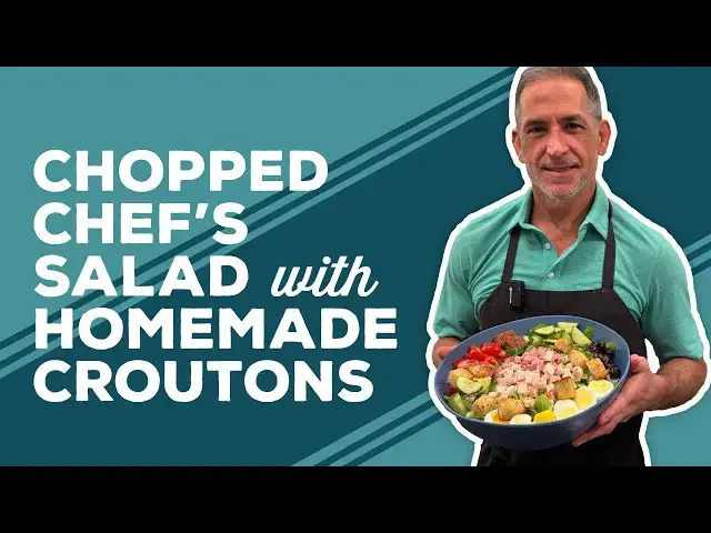 Video thumbnail for Love & Best Dishes: Chopped Chef’s Salad with Homemade Croutons Recipe | Dinner Salad Ideas