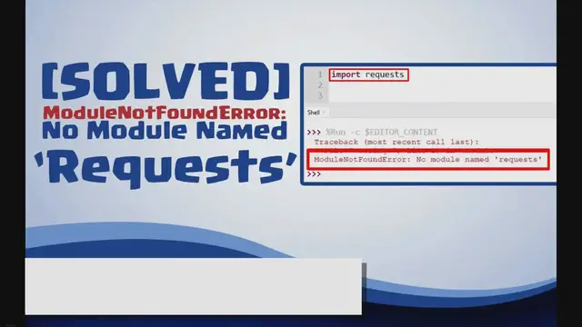 Video thumbnail for Modulenotfounderror: no module named requests