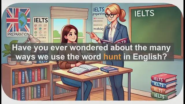 Video thumbnail for 2500 Must Know IELTS 5.5 Vocabulary - Understanding 'Hunt' in English: More Than Just Animal Chasing