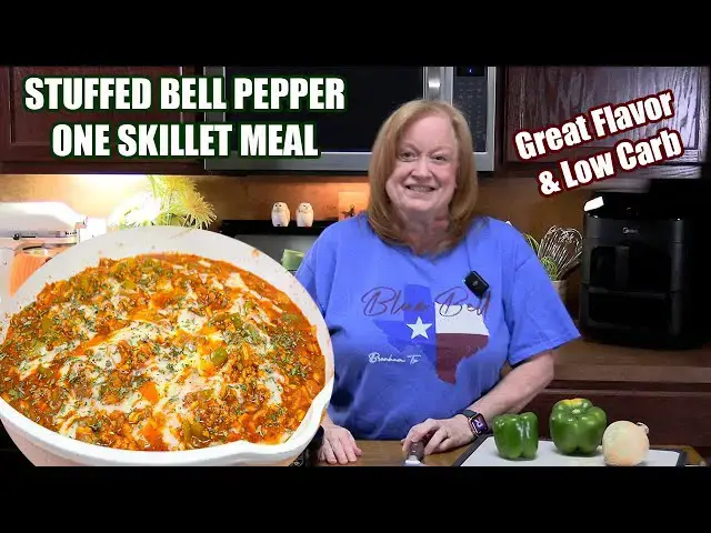 'Video thumbnail for STUFFED BELL PEPPERS ONE SKILLET MEAL Yes its Low Carb'