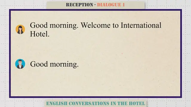 Video thumbnail for Reception - English Conversations in the Hotel