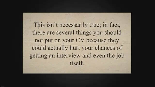 'Video thumbnail for 10 Things You Should Not Put on Your CV (Updated 2022)'