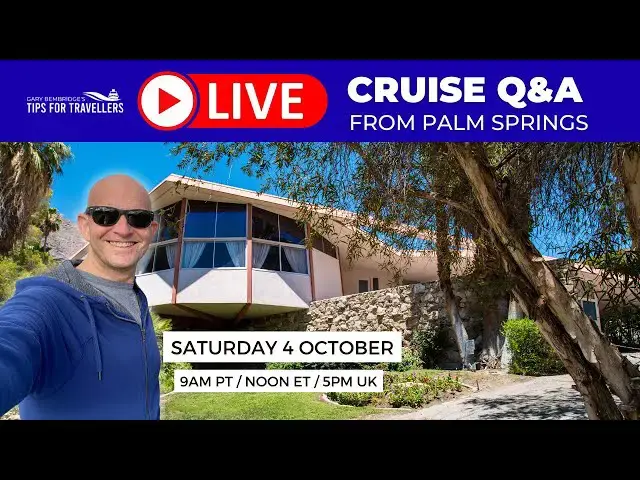 'Video thumbnail for Live Cruise Q&A From Palm Springs! Saturday 4 October (9am PT/ Noon ET/ 5pm UK)'