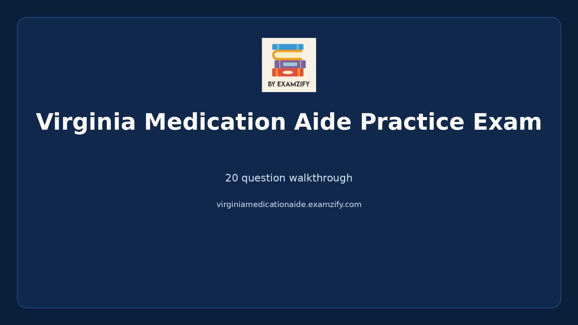 Video thumbnail for Virginia Medication Aide Practice Exam