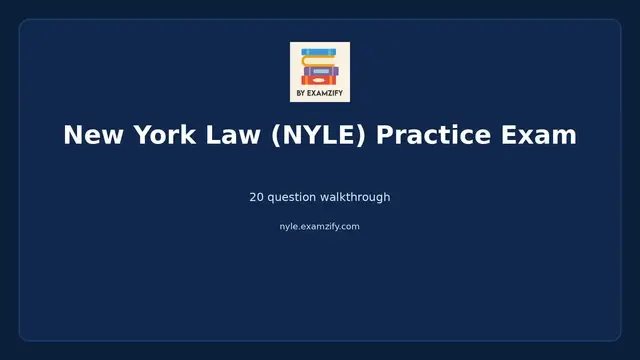 Video thumbnail for New York Law (NYLE) Practice Exam