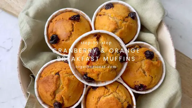 Video thumbnail for Cranberry Orange Breakfast Muffins