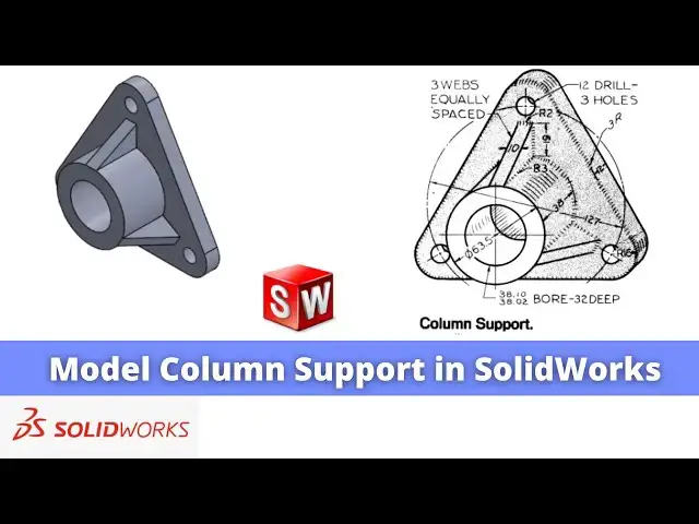 'Video thumbnail for Model Column Support in SolidWorks  | SolidWorks Tutorial | SolidWorks Part Modeling |'