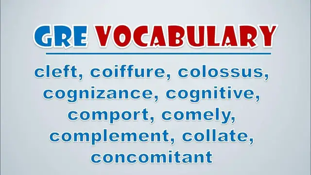 Video thumbnail for GRE Vocabulary: Cleft, Coiffure, Colossus, Cognizance, Cognitive, Comport, Comely, Complement