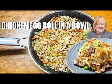 'Video thumbnail for CHICKEN EGG ROLL IN A BOWL It's A Low Carb Quick Cabbage Dish'