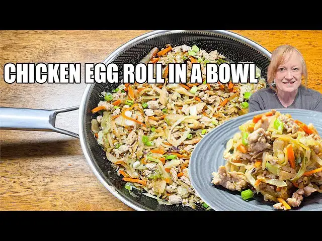 'Video thumbnail for CHICKEN EGG ROLL IN A BOWL It's A Low Carb Quick Cabbage Dish'