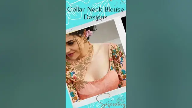 Video thumbnail for New Coller Neck Blouse Designs #blousedesign #saree #collerneck