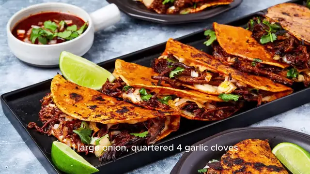 Video thumbnail for birria taco recipe