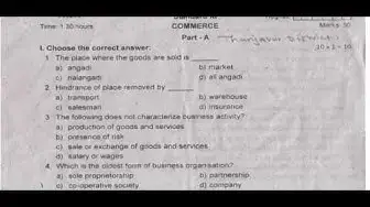 Video thumbnail for 11th Commerce First Mid Term Question Paper 2019-20 | Tanjore District | English Medium