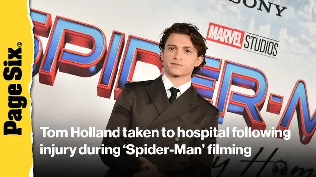 'Video thumbnail for Tom Holland taken to hospital following on-set injury during 'Spider-Man' filming'