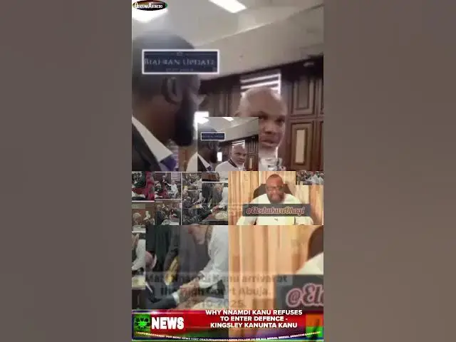 Video thumbnail for Why Nnamdi Kanu Refuses To Enter Defence   Kingsley Kanunta Kanu