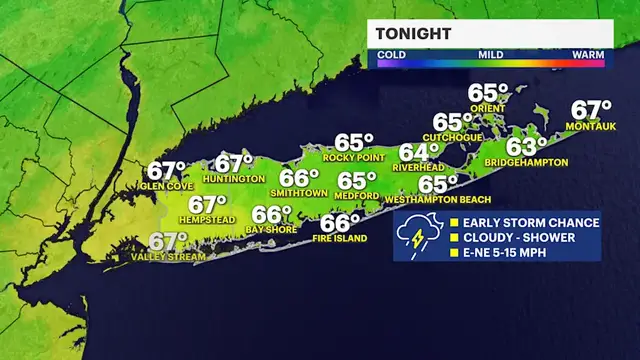 Video thumbnail for STORM WATCH: Scattered strong storm chance through mid-evening on Long Island