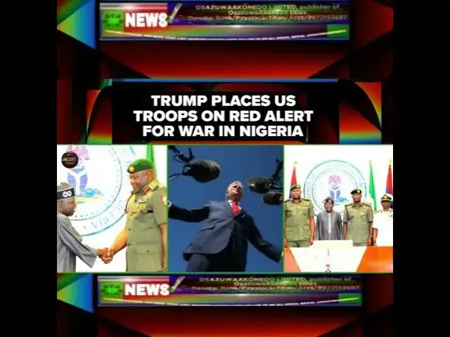 Video thumbnail for Trump Places US Troops On Red Alert For War In Nigeria
