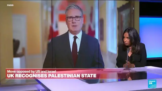 'Video thumbnail for United Kingdom recognises Palestinian state: Move opposed by Israel and US'
