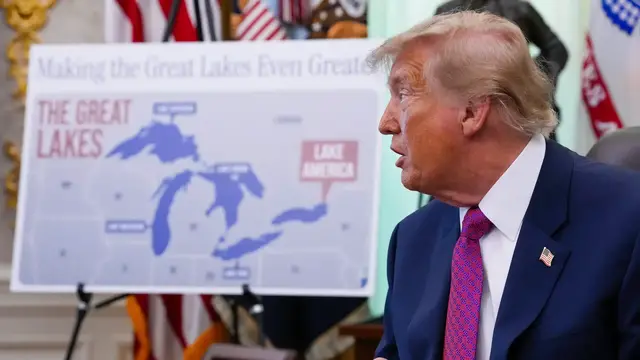 Video thumbnail for Trump renames Lake Ontario to ‘Lake America’ in new executive order