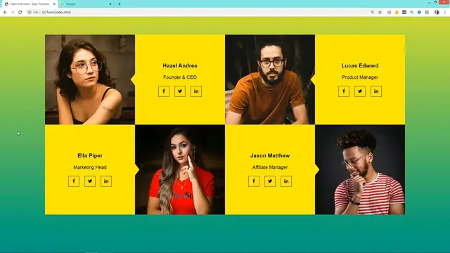 Video thumbnail for How To Make Team Section Design Using HTML And CSS _ Website Design Tutorial Step by Step