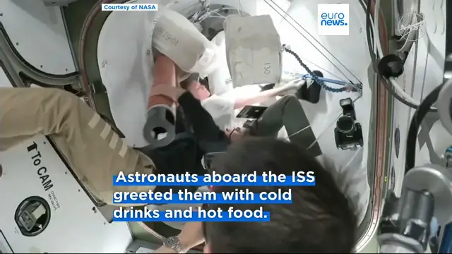 'Video thumbnail for SpaceX delivers four astronauts to the International Space Station just 15 hours after launch'