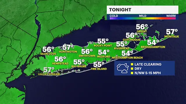 Video thumbnail for Nor'easter moves away with improving weather this evening on Long Island
