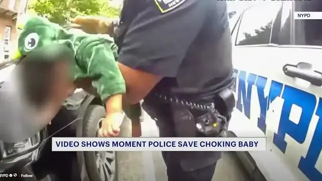 Video thumbnail for Caught on Camera: NYPD officers save choking child