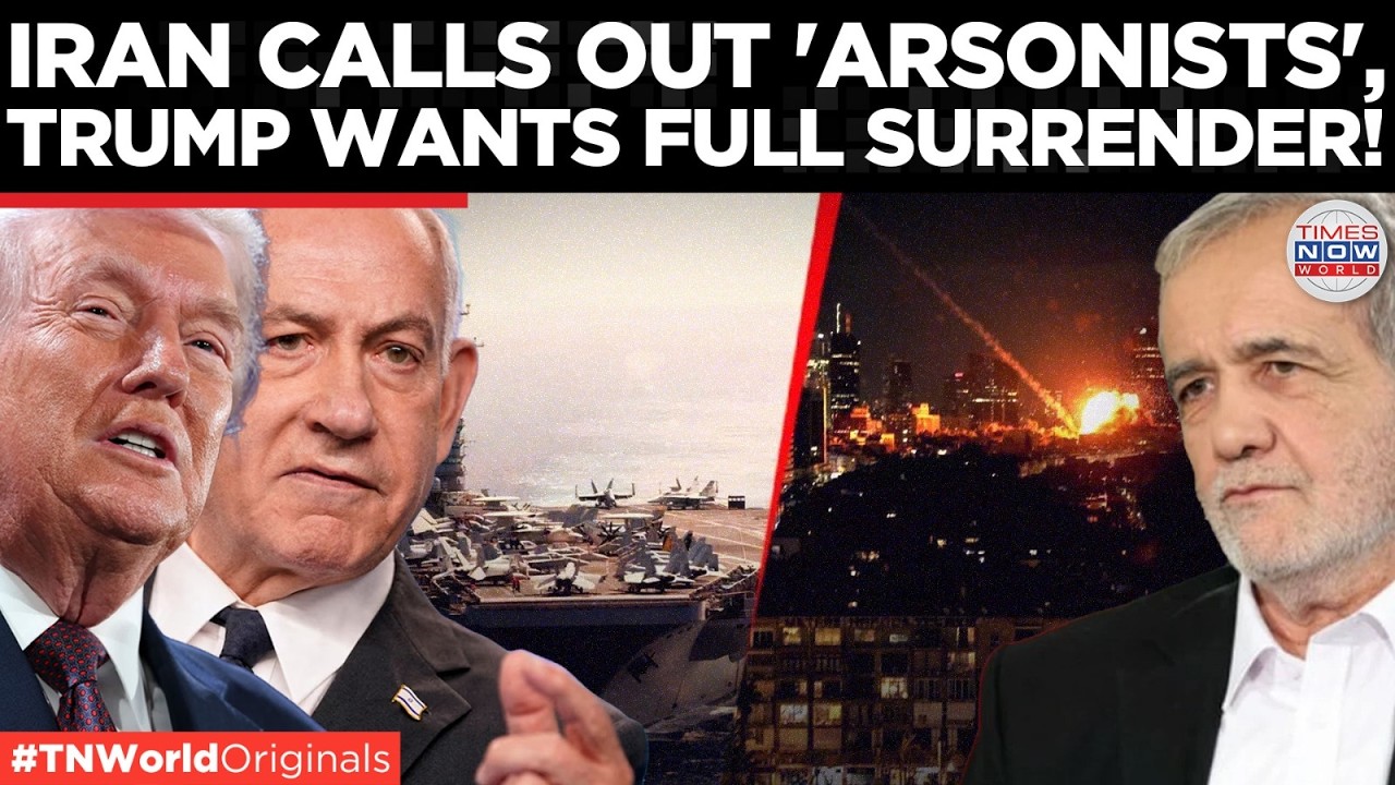 Video thumbnail for NO DEAL WITHOUT SURRENDER : Trump Demands Iran s Unconditional Surrender , Pezeshkian Retaliations
