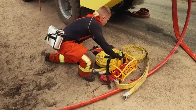 Video thumbnail for France: Firefighters continue battling wildfires in France's Gironde region.