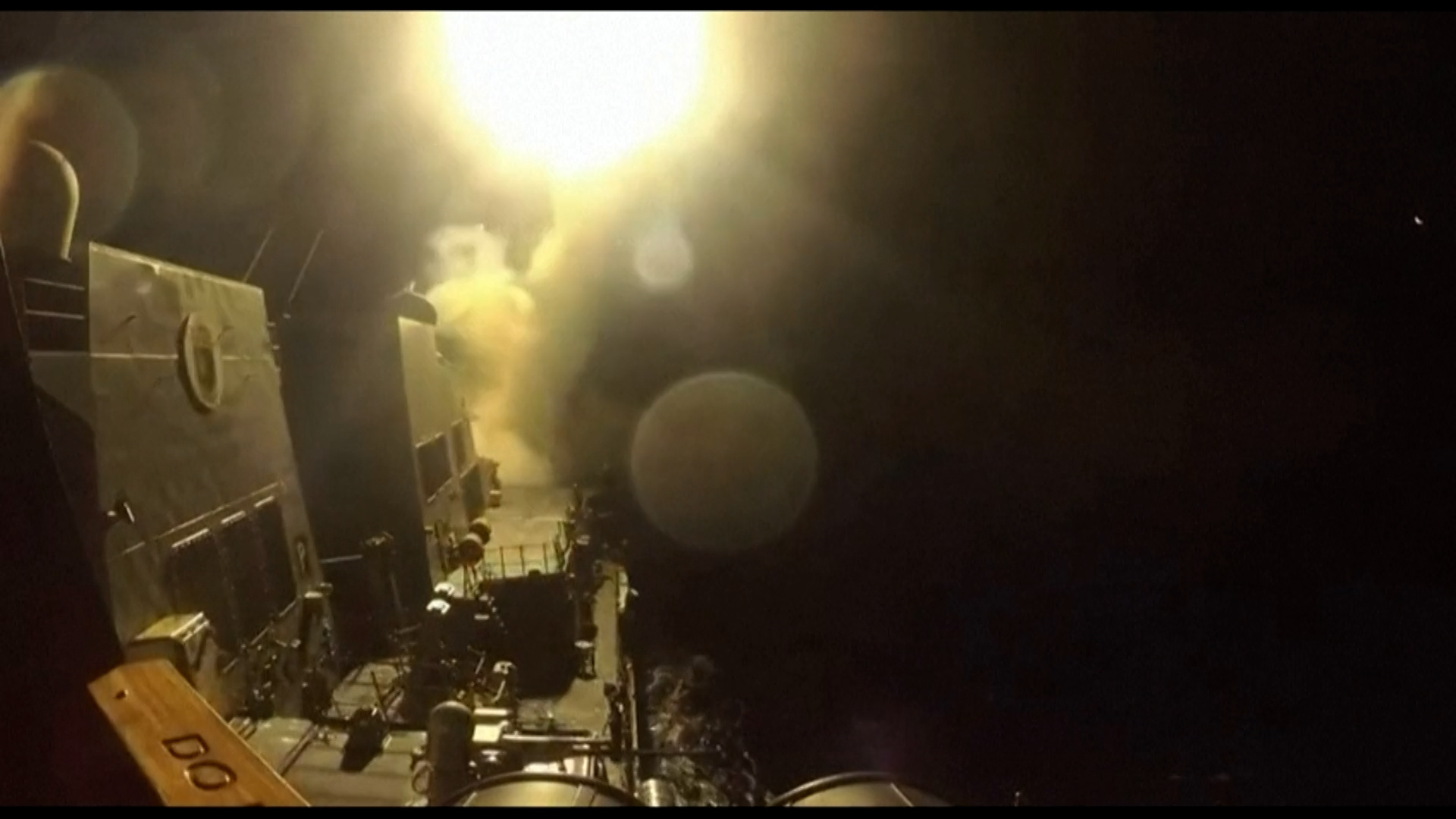 Video thumbnail for US releases video of warship firing missiles in strikes on Iran
