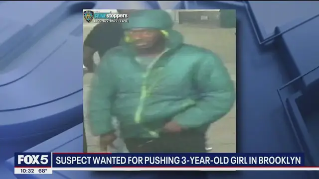 'Video thumbnail for Police search for man accused of pushing 3-year-old girl in Brooklyn'