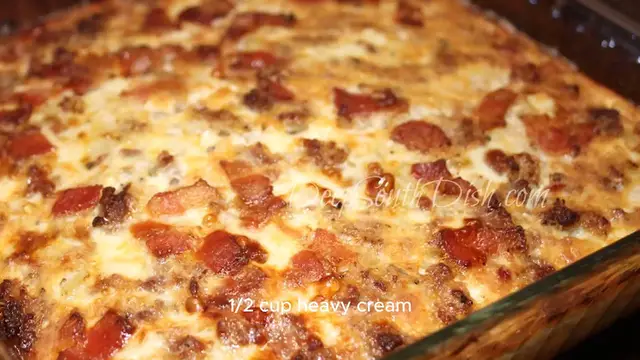'Video thumbnail for Sausage Bacon Egg And Cheese Casserole'