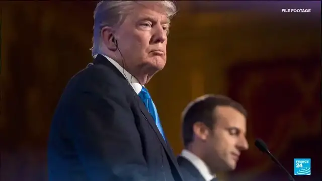 Video thumbnail for Trump publishes Macron's message, threatens French wine tariffs