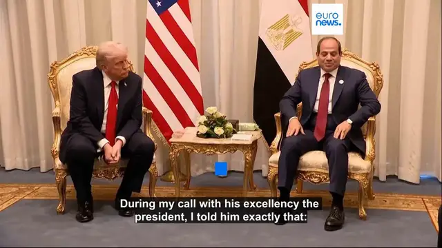 'Video thumbnail for Egyptian president says Trump's plan on Gaza is 'last chance' for peace in region'
