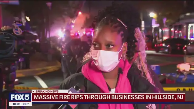 'Video thumbnail for Massive fire rips through business in Hillside, NJ'