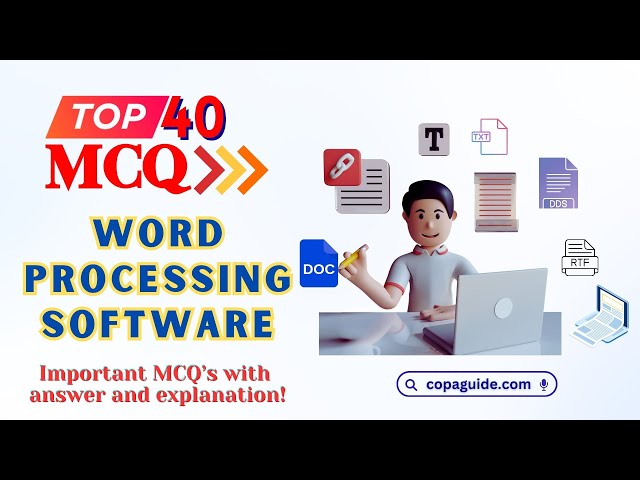 Video thumbnail for Top 40 🧑‍💻#MCQs on #Word Processing Software 📝 with Answer💡 in Hindi 🔡  #word #onlinetestseries