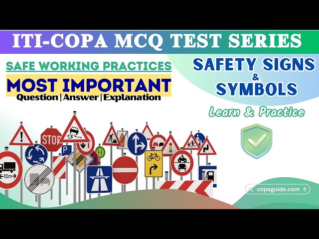 Video thumbnail for Safety Signs ⚠️ MCQ Test for ITI Students in Hindi 📢 #safety #safetysigns  #itimcq
