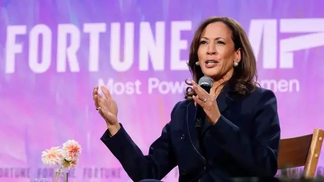'Video thumbnail for Kamala Harris: A glass cliff "suggests finality, and I’m not into that"'