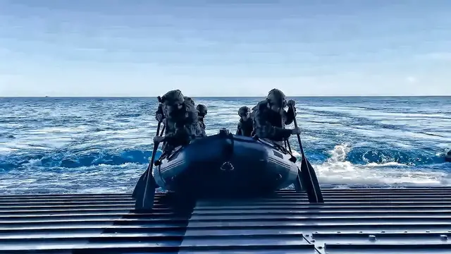 'Video thumbnail for U.S. Marines FORECON Disembark Ship • Talisman Sabre 21'