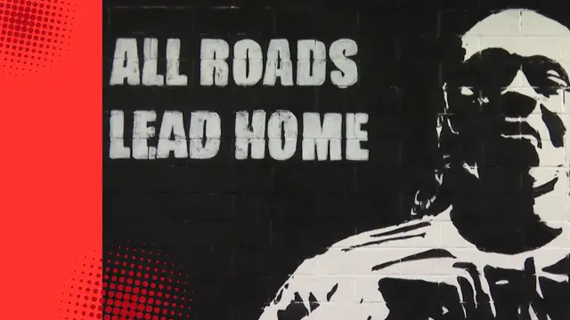 'Video thumbnail for In the dark of the night, Arsenal supporter and street artist 'Northbanksy' comes to life'