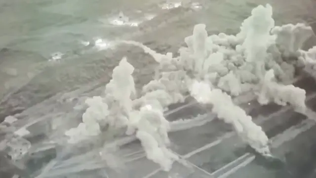 Video thumbnail for Israel releases video of huge detonations in Lebanon