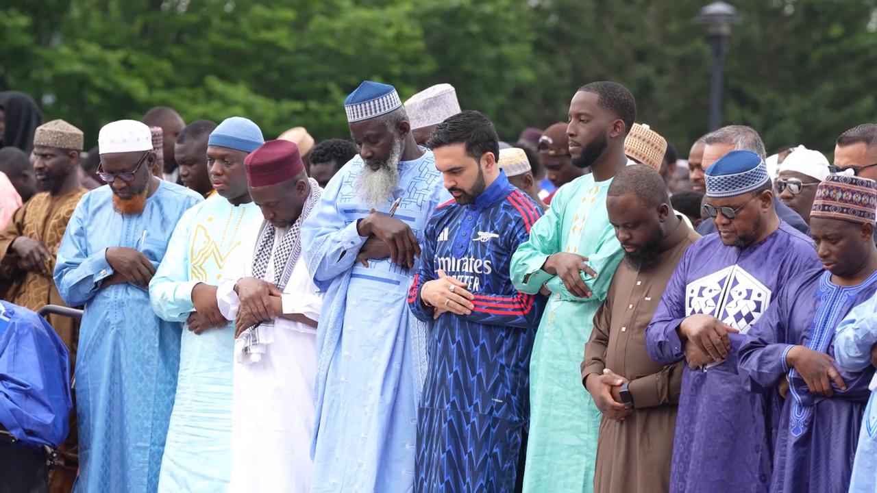 Video thumbnail for Mayor Mamdani Delivers Remarks and prays At Eid Al-Adha with hundreds of worshipers 2.