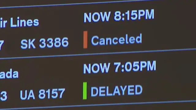 'Video thumbnail for 1,000+ flights canceled, delays across the U.S.'